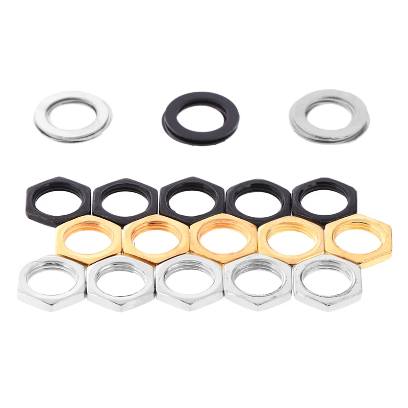 Description Picture 2 of itemHot sale 7pcs Iron Jack Socket Connector Nuts with Washers Set for Electric Guitar Bass Parts