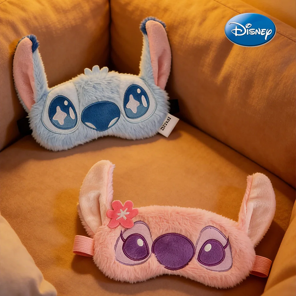 Disney Offiziell Lizenzierte Stitch Augenmaske Niedliches Cartoon-Design Weiches Plüschmaterial Tragbares Design Freizeit-Heimartikel – Detail 4
