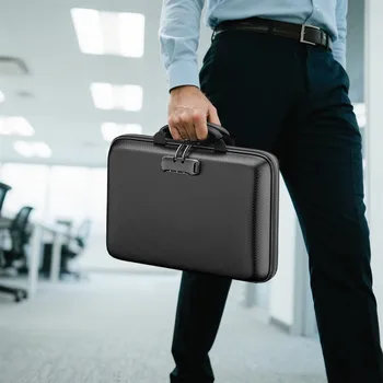 File Organizer With Lock Hard Shells Case Fireproof Box With 13 Pocket Accordion File Folder Portable Offices Travel Safe Storag 1