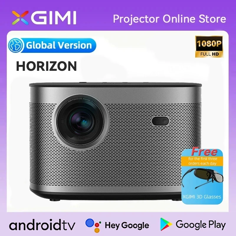 XGIMI HORIZON 프로젝터, 1080P HD 2200, 글로벌 버전 3D 지원, 안드로이드 TV 10.0 홈 시어터
