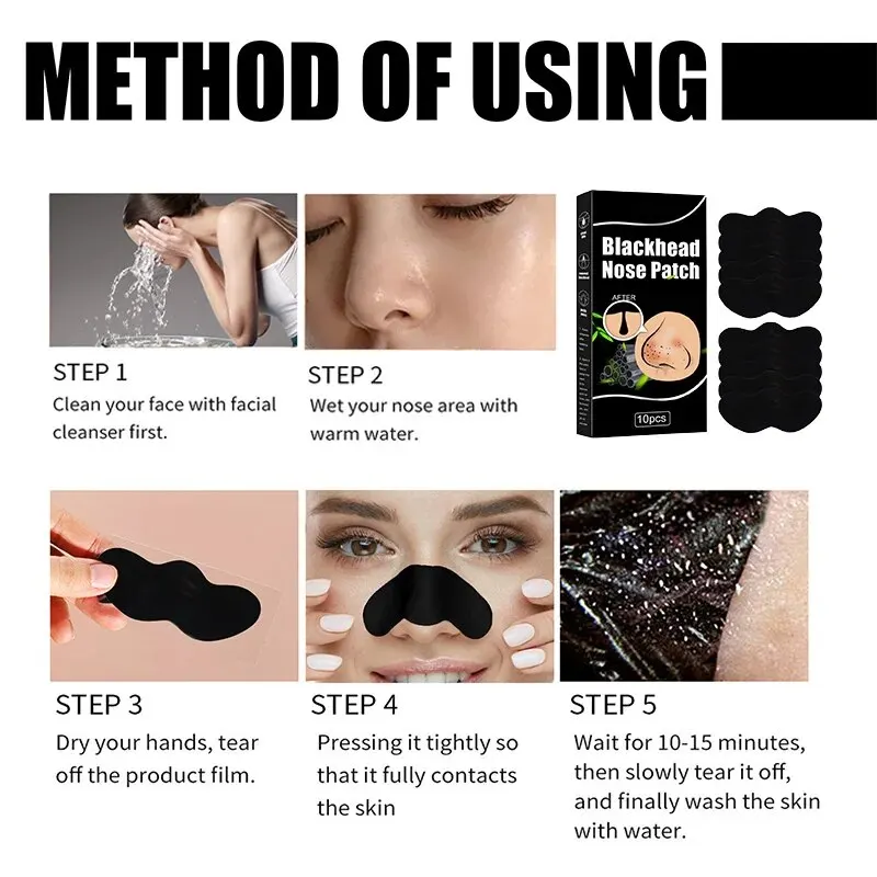 Black Pig Nose Stick Bamboo Charcoal To Remove Blackheads, Remove Acne, Clean Pores, Adsorb Oil And Dirt Nose Film Nose Stick 4