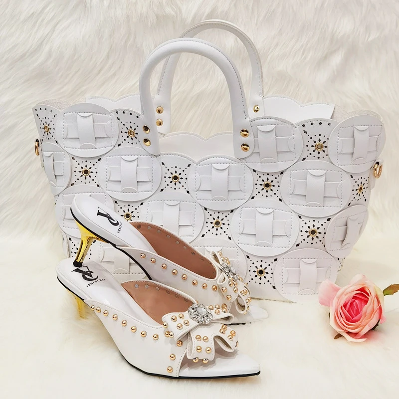 High-Quality Nigerian Design Matching Shoes and Bag Set