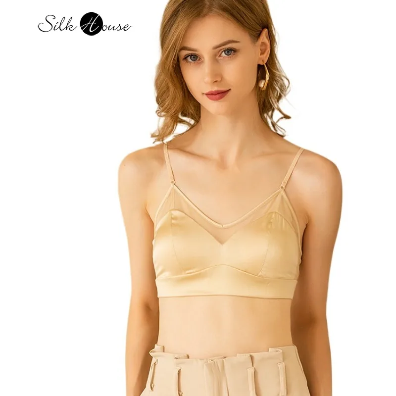 

Pure Color Silk Without Steel Ring Comfortable/Beautiful Back Thin French Triangular Cup Thin Shoulder Strap Women's Sexy Bra