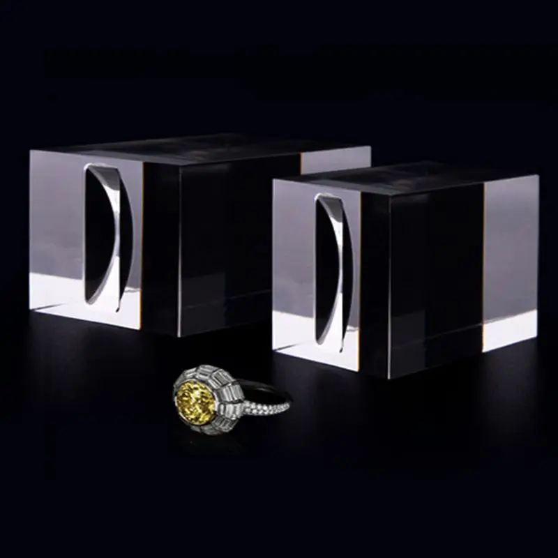 

1 Set Clear Acrylic Square Jewelry Holder Cosmetics Display Stand Pad Rack