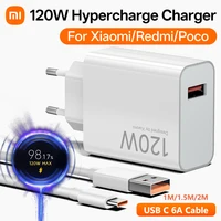 Original Xiaomi Charger 120W 100W Fast Charge Phone Charger USB C Cable for Xiaomi 17 15 14 13 12 14T 13T 12S Pro Lite Redmi 1