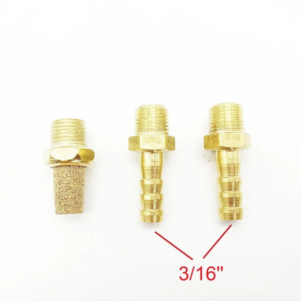 RESO Brass Connectors Fittings Sintered Air Vent Muffler Solenoid Valve brass connectors