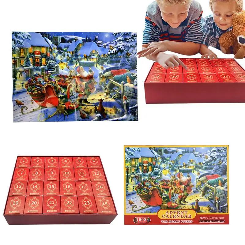 

Christmas Advent Calendar Christmas By The Fireplace Holiday Puzzles 1008 Pieces 24 Days Christmas Countdown Calendars Christmas