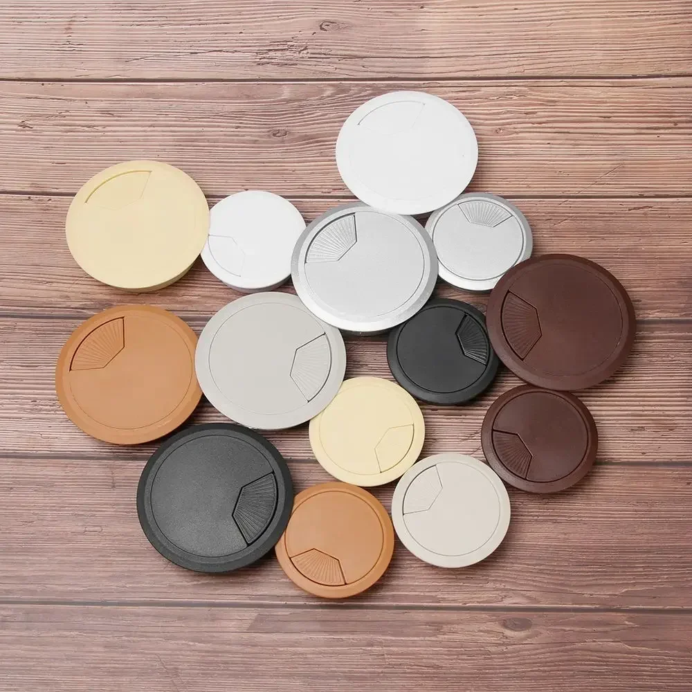 Cable Hole Cover 60/80mm Computer Grommet Desk Table Plastic Cable Hole Cover PC Computer Desk Classic Round Wire Tidy Grommet