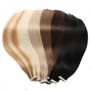 Лента BHF для наращивания человеческих волос 20 шт., европейская прямая лента для наращивания Реми на человеческих волосах