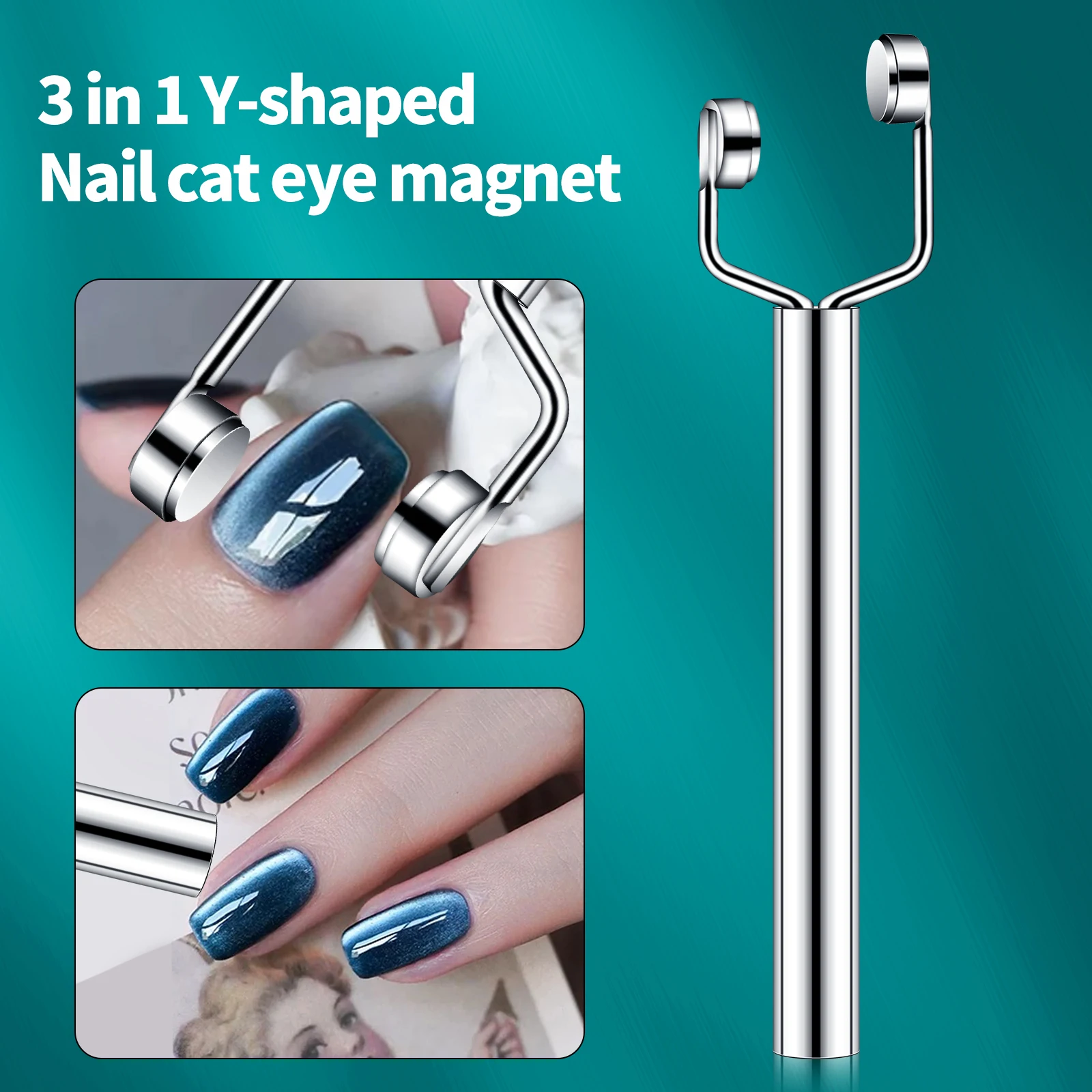 Y-Shaped 3 In 1 Strong Magnetic Cat Eye Nail Art Tools UV Gel Polish Nail Art Tool Effect Manicure Magnet Stick Magnet