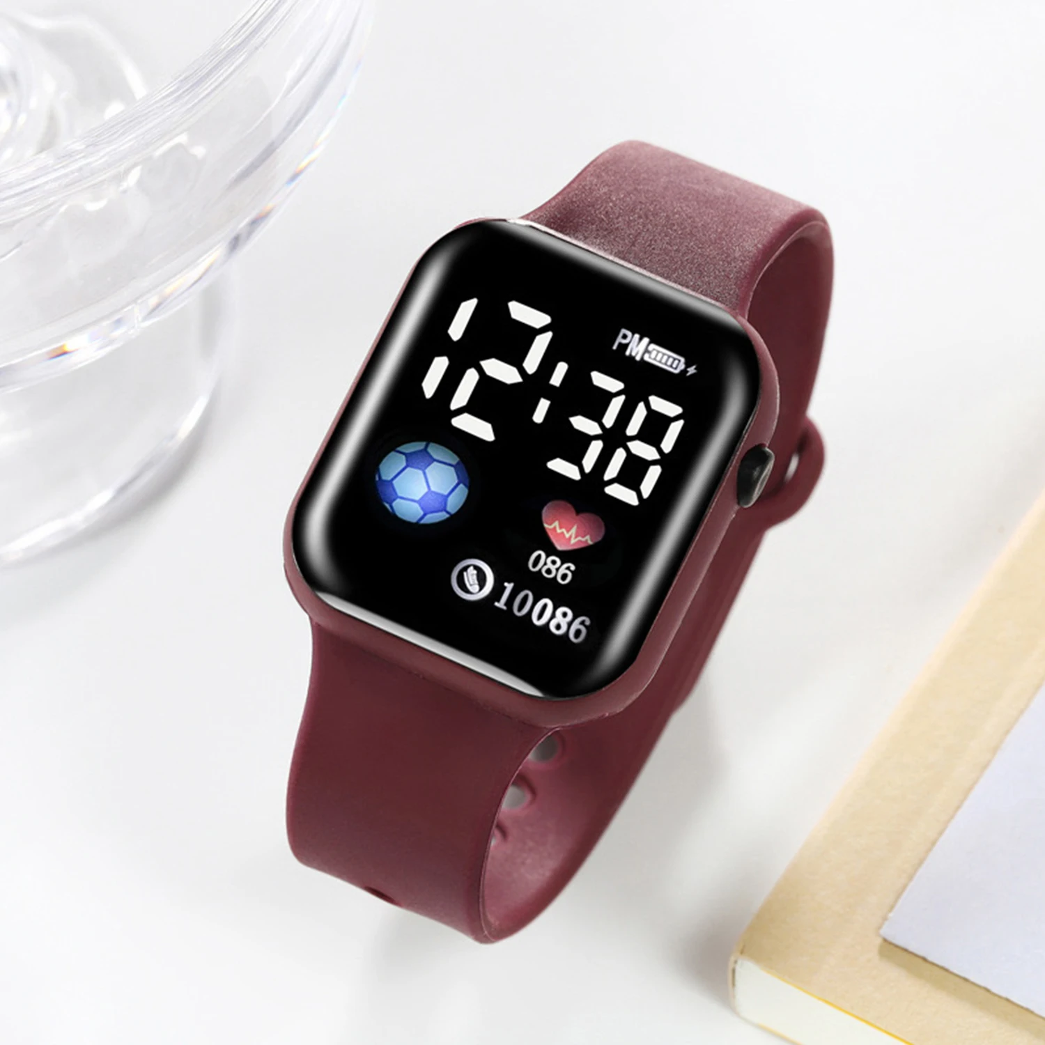 2025New kids Smart Watch Football Love LED Sports and Leisure Watch Boys and Girls Electronic Watch Festival Gift Sports style