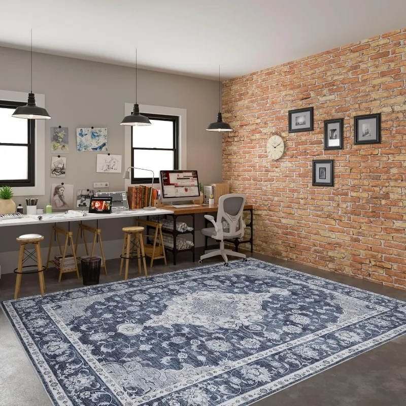 Bohemian Living Room Carpet Retro Print Large Area Bedroom Rugs Machine Washable Non-slip Coffee Table Mats Alfombra Tapis Ковер