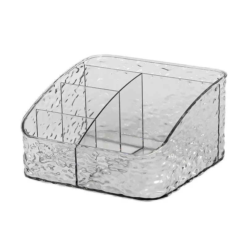 Storage Box Desktop Cosmetics Pen Holder Makeup Storage Bucket Nordic Style Transparent Trapezoidal Cosmetics Storage Rack 5