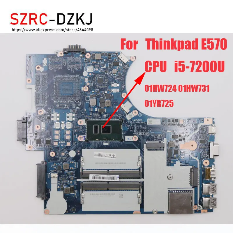 

Оригинальная материнская плата для ноутбука Lenovo Thinkpad E570, строгая проверка ЦПУ, модель 01HW724 01HW731 01YR725