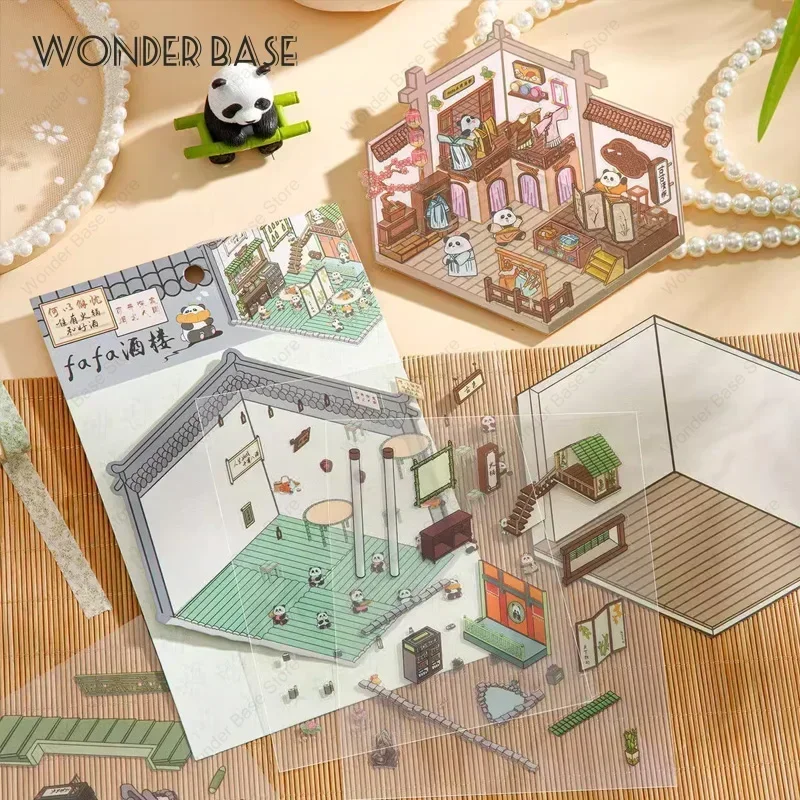 3D Cartoon Animal Miniature Scene Sticker DIY Landscape Sticker Scene Pasting and Stacking Festival Birthday Gift for Kid Child cartoon stickers,decorative stickers,paper stickers,animal stickers,cartoon sticker