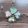 New Heart Shape Bow Folding Mirror Keychain Charm Double Sided Love Cosmetic Mirror Key Holder Y2K Bag Pendant Trendy Decor 1