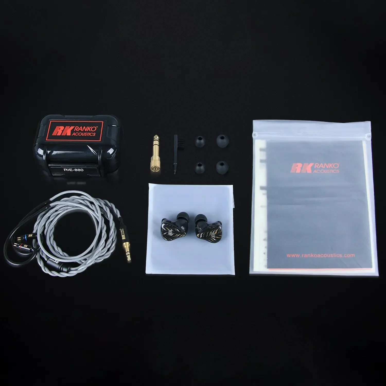 Ranko RIE-880 HIFI 유선 인이어 IEM 이어폰, 9.2mm 다이나믹 드라이버, 풀 레인지 OCC 단결정 실버 도금 구리 케이블