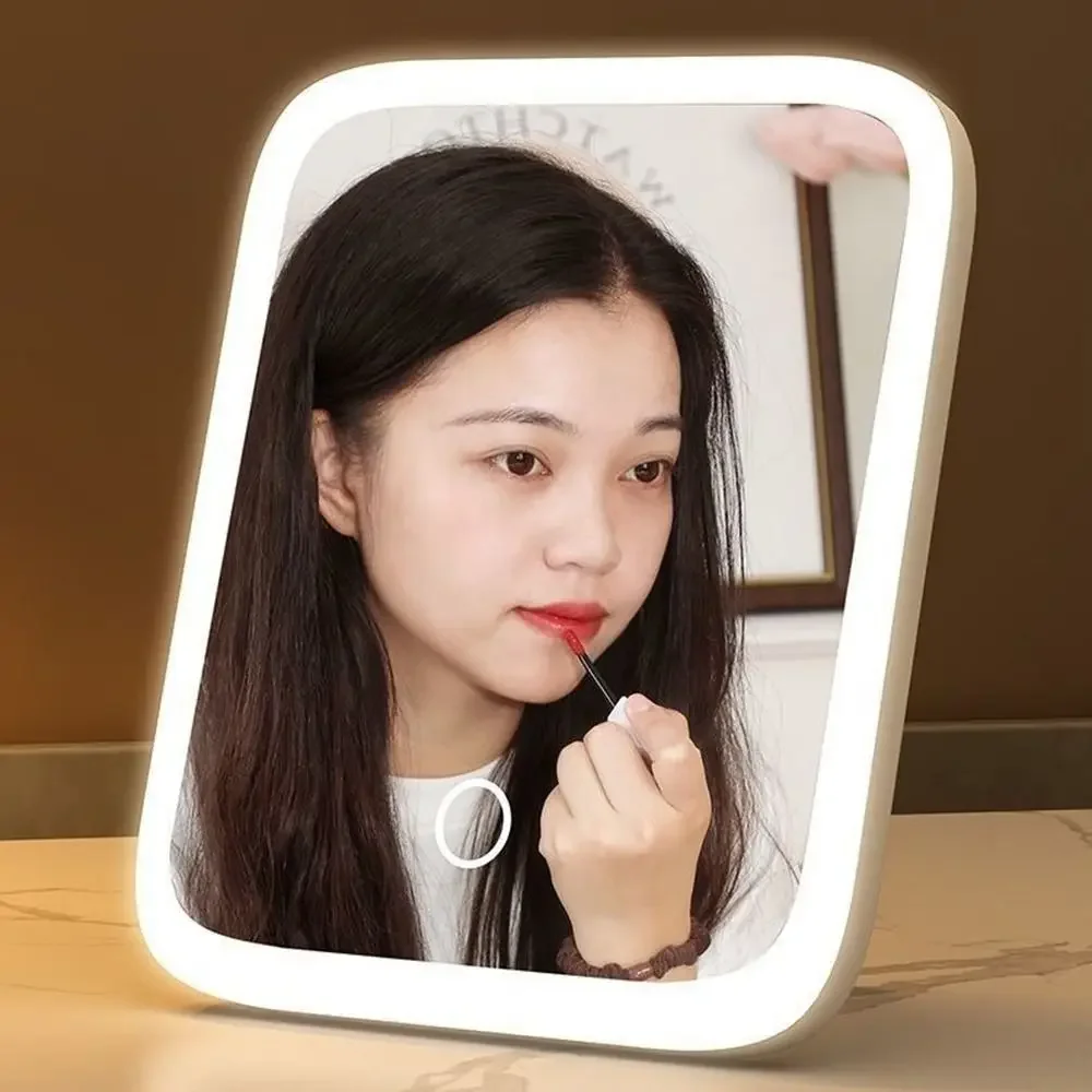 LED Vanity Mirror with Lights, 3 Color 360&deg; Rotating Touch Control Makeup Mirror, USB Powered for Tabletop Bedroom Travel