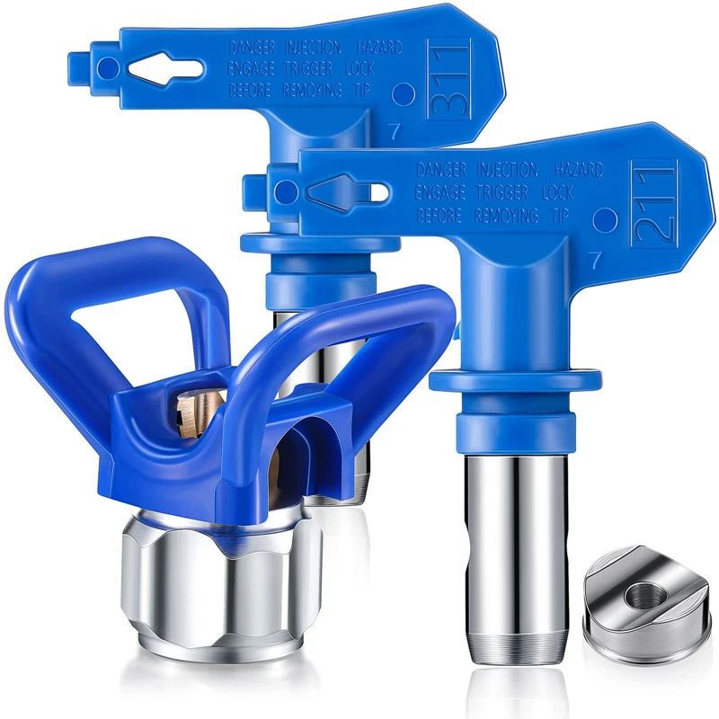 3 Pieces Spray Tips Airless Paint Sprayer Tip Guard Nozzle Seat Replacement For Airless Spray