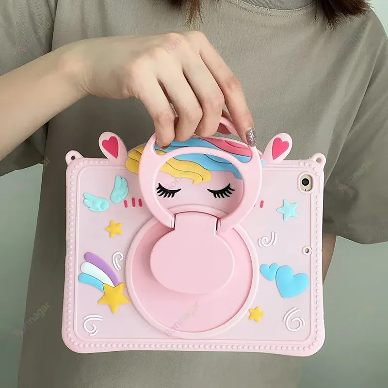 Adorable 3D Cartoon Cat Silicone Tablet Case