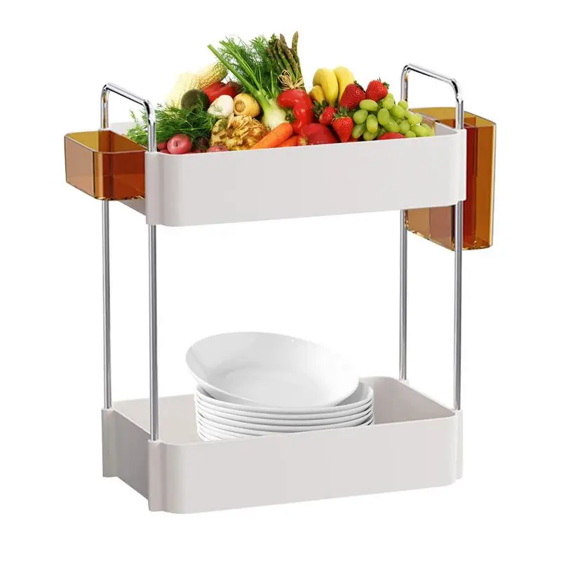 

Table Sundries Display Shelf Double Layer Desktop Organizer Rack Bathroom Counter Organization Portable Desk Shelf Organizer For