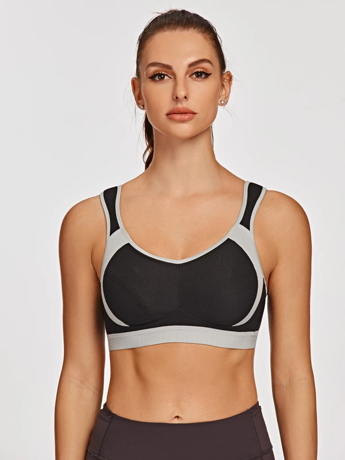 AGONVIN Women's High Impact Support Wirefree Bounce Control Plus Size Workout Sports Bra 6