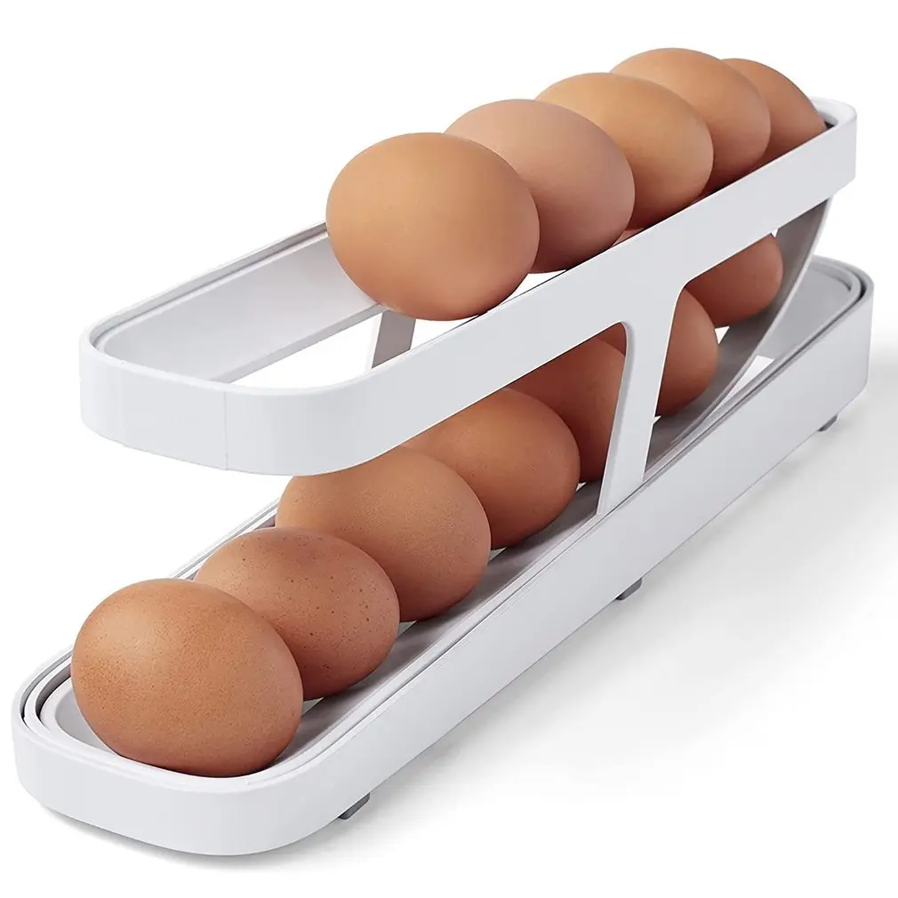 Refrigerator Automatic Egg Dispenser Large Capacity Egg Dispenser Fridge Egg Organizers Fridge Egg Holder Plastic Egg Organizer