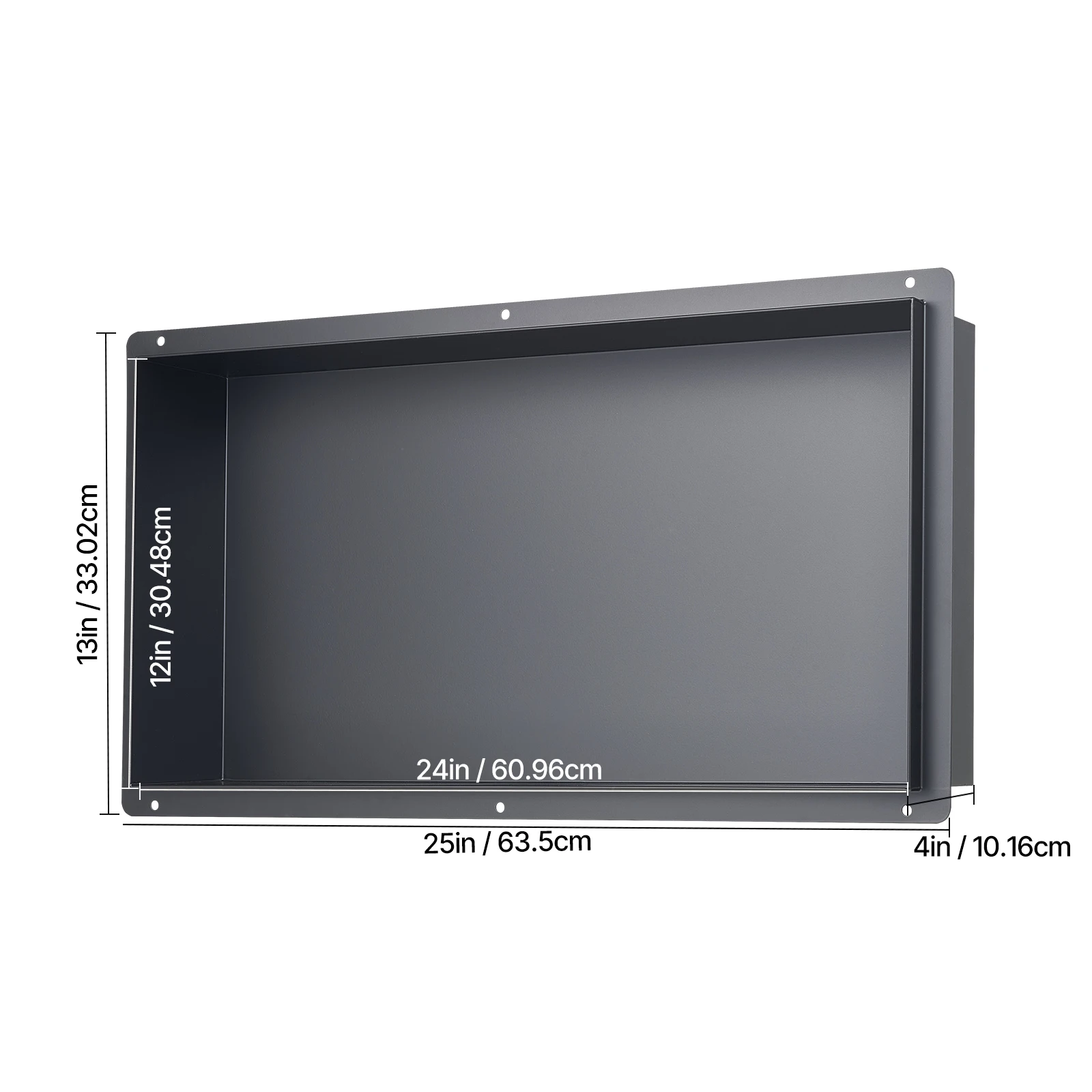 SucceBuy Shower Niche 13 x 25 x 4 inch Shampoo Storage Organizer Sealed Waterproof Durable & Easy to Install Black to Bathroom