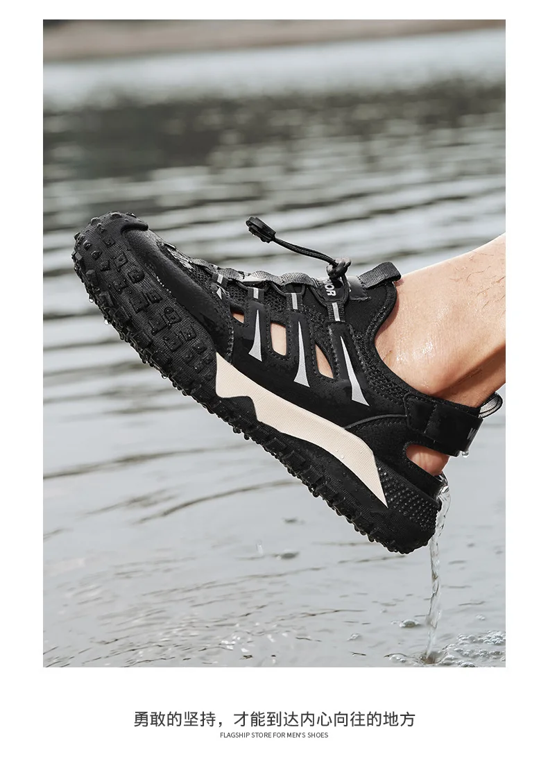 Herren Freizeitsandalen 2026 Neue Sommer Atmungsaktive Mesh-Sandalen mit Lochmuster zum Hineinschlüpfen Trendige Flip-Flops Grenzüberschreitender Großhandel – Detail 11