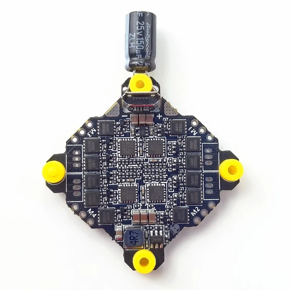 Détail des soudures et puces du F411 15A AIO Flight Controller ESC, Achetez F411 15A AIO Flight Controller ESC pour micro drone FPV.