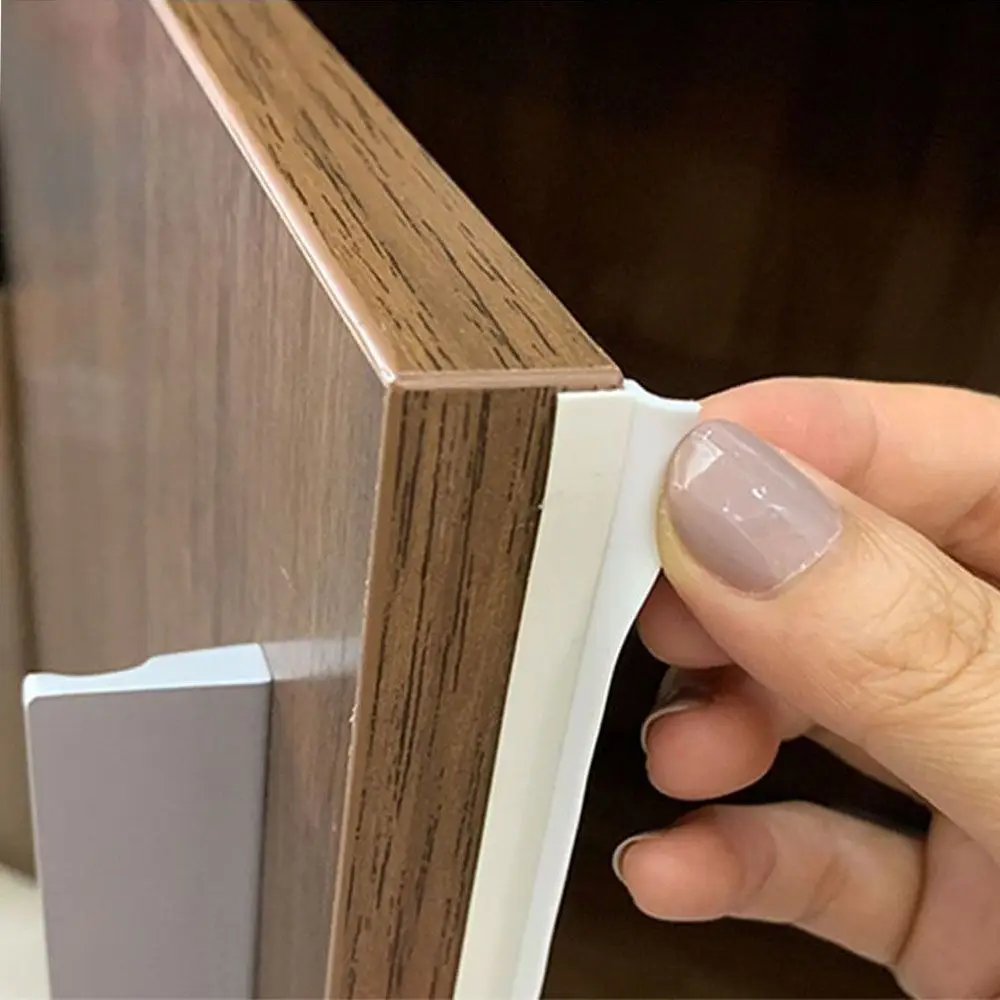 Self-Adhesive Cabinet Door Seal Strip Wardrobe Seal Gap Filling Insect-proof Moisture-proof TPE Dust-proof Strip 2.4m/roll