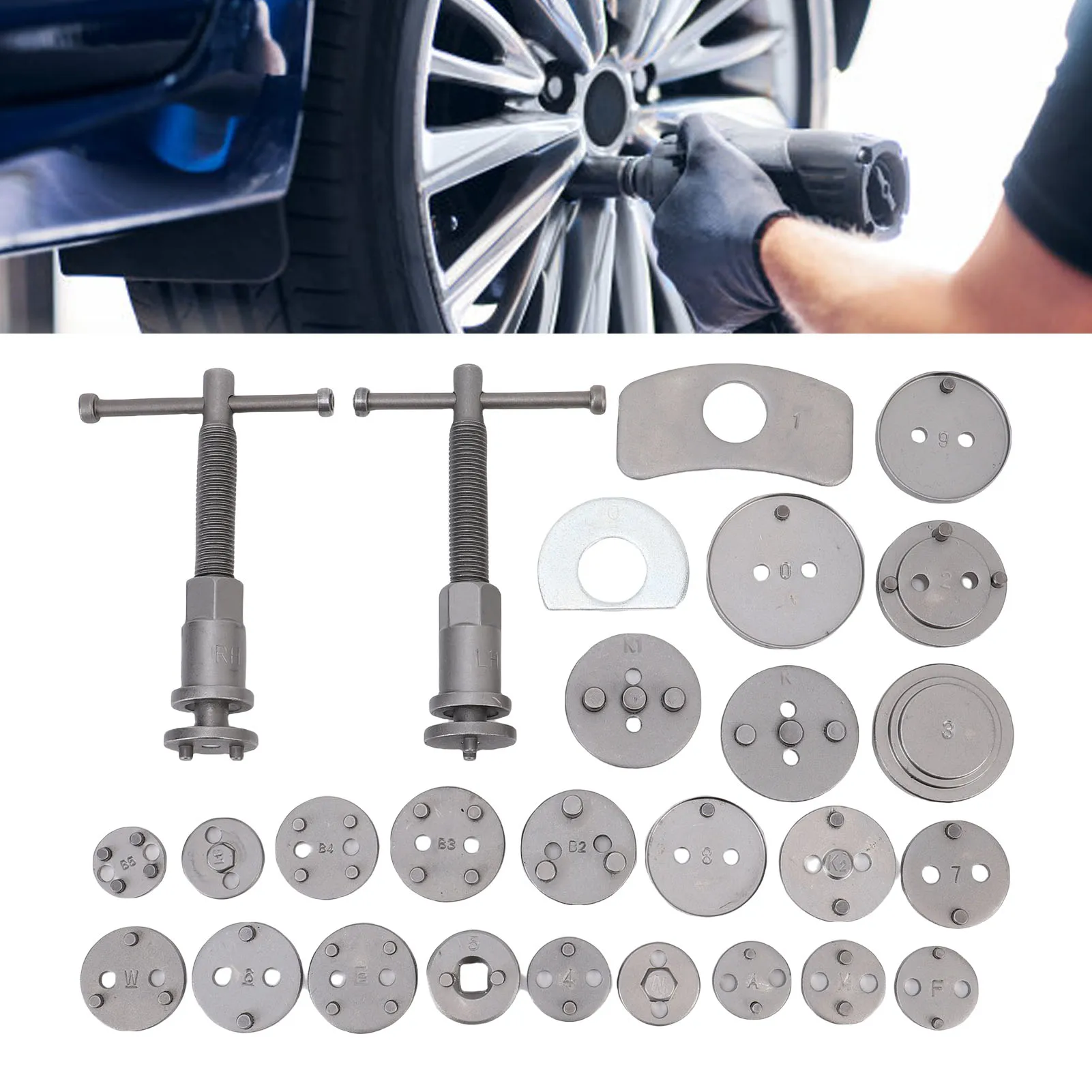 Disc Brake Caliper Tool Kit Disc Brake Caliper Tool Kit Heavy Duty Piston Caliper Compressor Rewind Tool Set for Maintenance