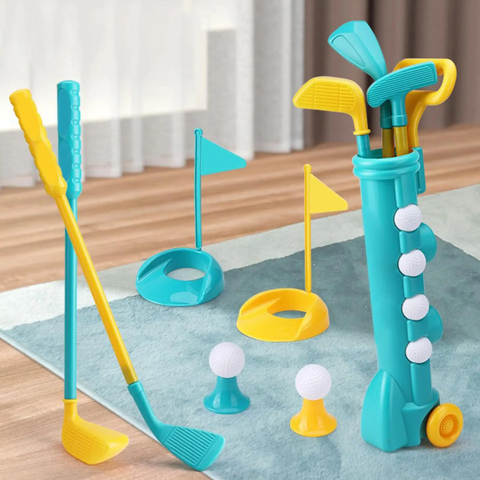 Interessante Set 1 Set Mini Club Educativi Sicuri Mazze Da Golf Per Bambini Per Viaggiare Nel Cortile Picnic Bambini Ragazze