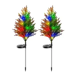 Solar LED Christmas Pine & Cypress Garden Lamp - Festive Waterproof Decorative Lawn Light - 1PCs (RGB)
