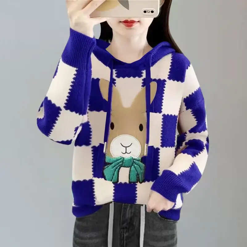 Fashion Printed Spliced Sequined Hoodies Sweatshirts Female Clothing 2023 Autumn Winter Loose Casual Tops Korean Sweatshirts