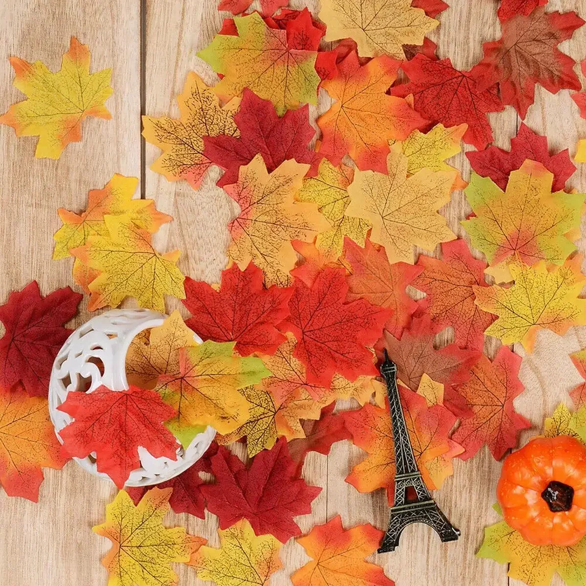 100/200Pcs Autumn Maple Leaf Fall Fake Silk Leaves Craft Wedding Party Decoration Scrapbooking Mixed Fall Fake Flower