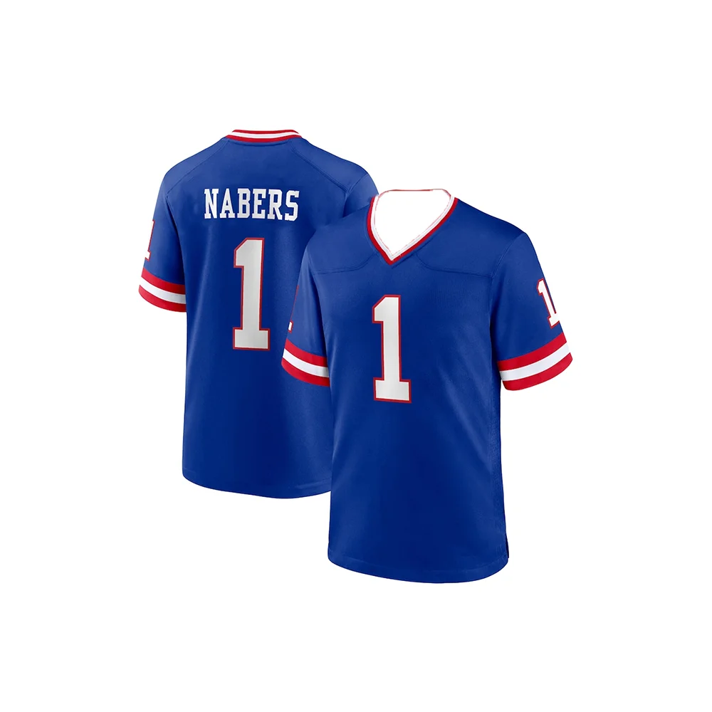24-25 Adult New York American Football Jersey Rugby Jersey Sportswear Training T-shirt Giants Nabers 1 Number