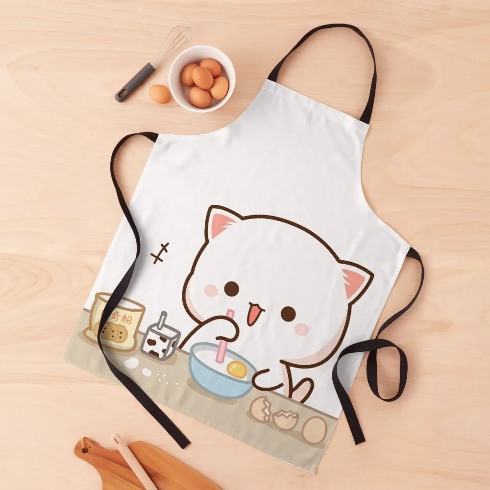 

mochi mochi peach cat cooking Apron cooking apron