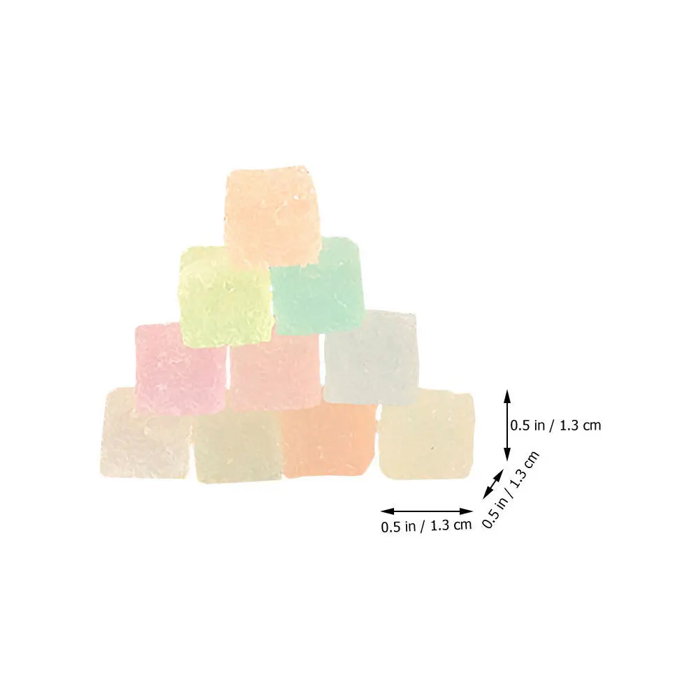 50개 야광 투명 설탕 큐브 미니어처, DIY 공예, 보석 제작, 스크랩북킹용 사실적인 가짜 사탕
