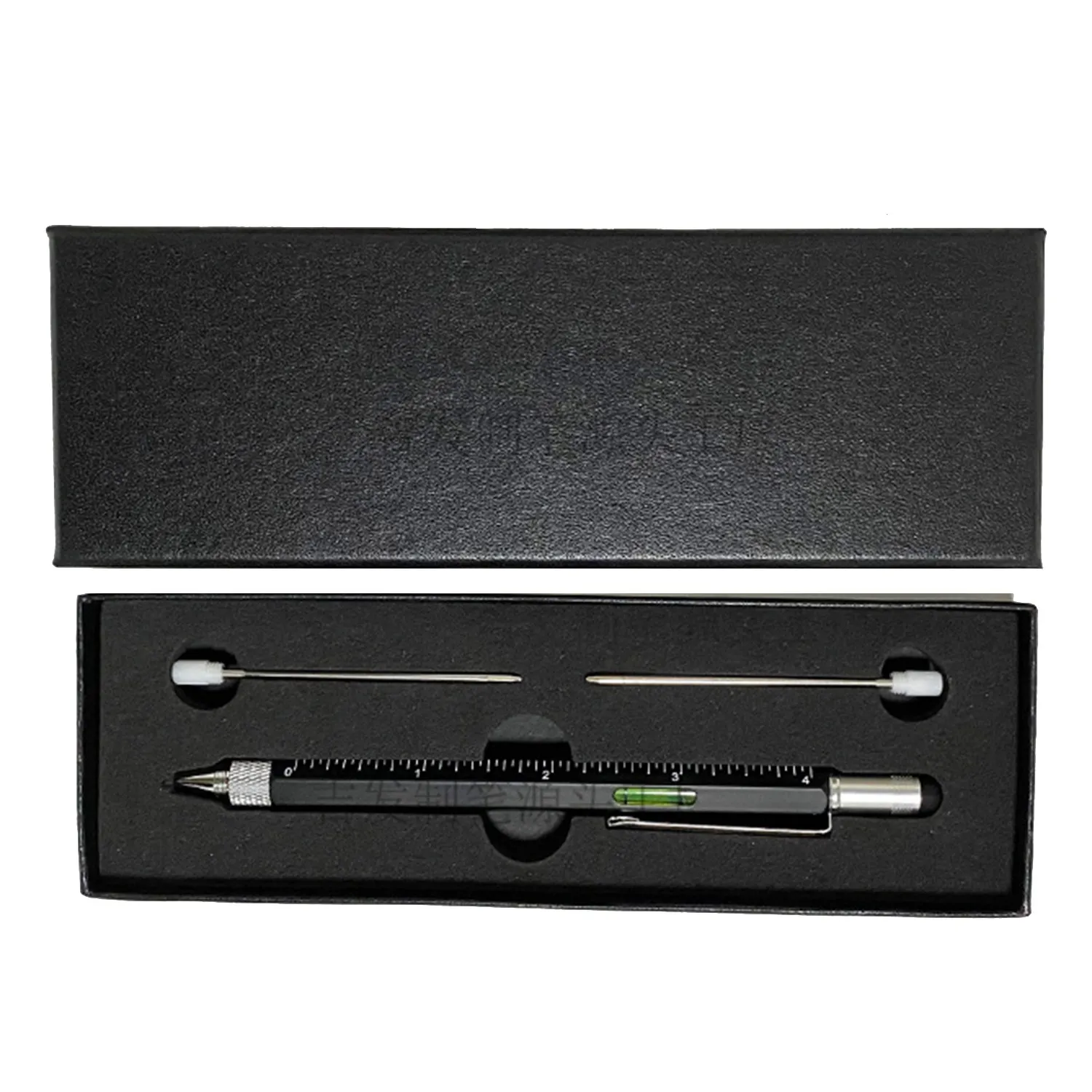 새로운 멀티툴 펜 멋진 가제트, 스타일러스가 포함된 참신한 펜, 레벨, 눈금자, 드라이버, 아빠 남편을 위한 생일 선물 Black Durab