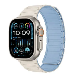 Magnetic Loop Silicone Strap - Ultra 49MM (Light white blue)