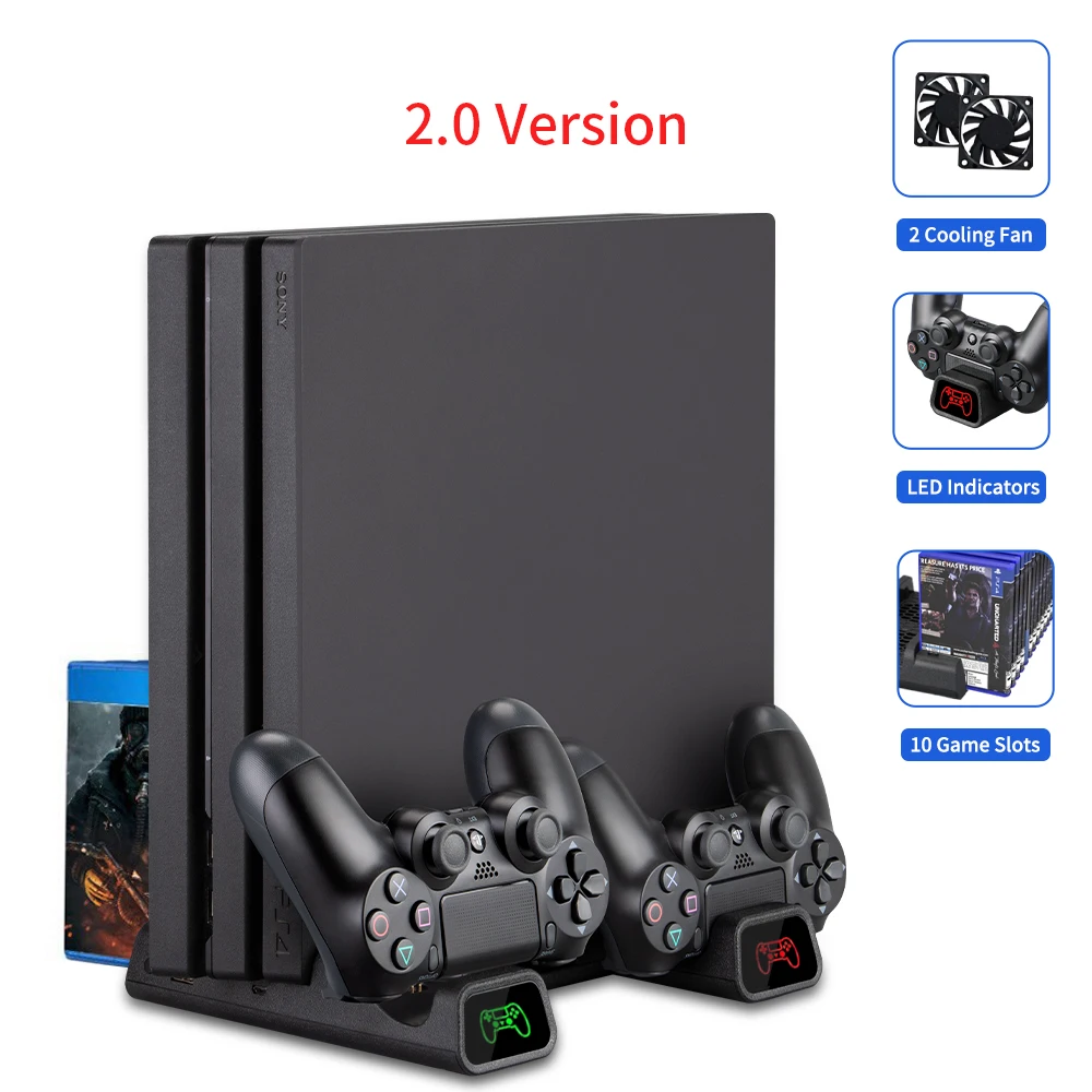Suporte Horizontal Mesa Playstation Ps4 Pro Refrigeração Branco