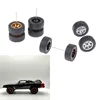 1:64 Alloy Car Accessories Wheels Model Modification Hub Rubber Tires Racing Vehicle Toy Cars Upgrade Original Front Rear Tires 5