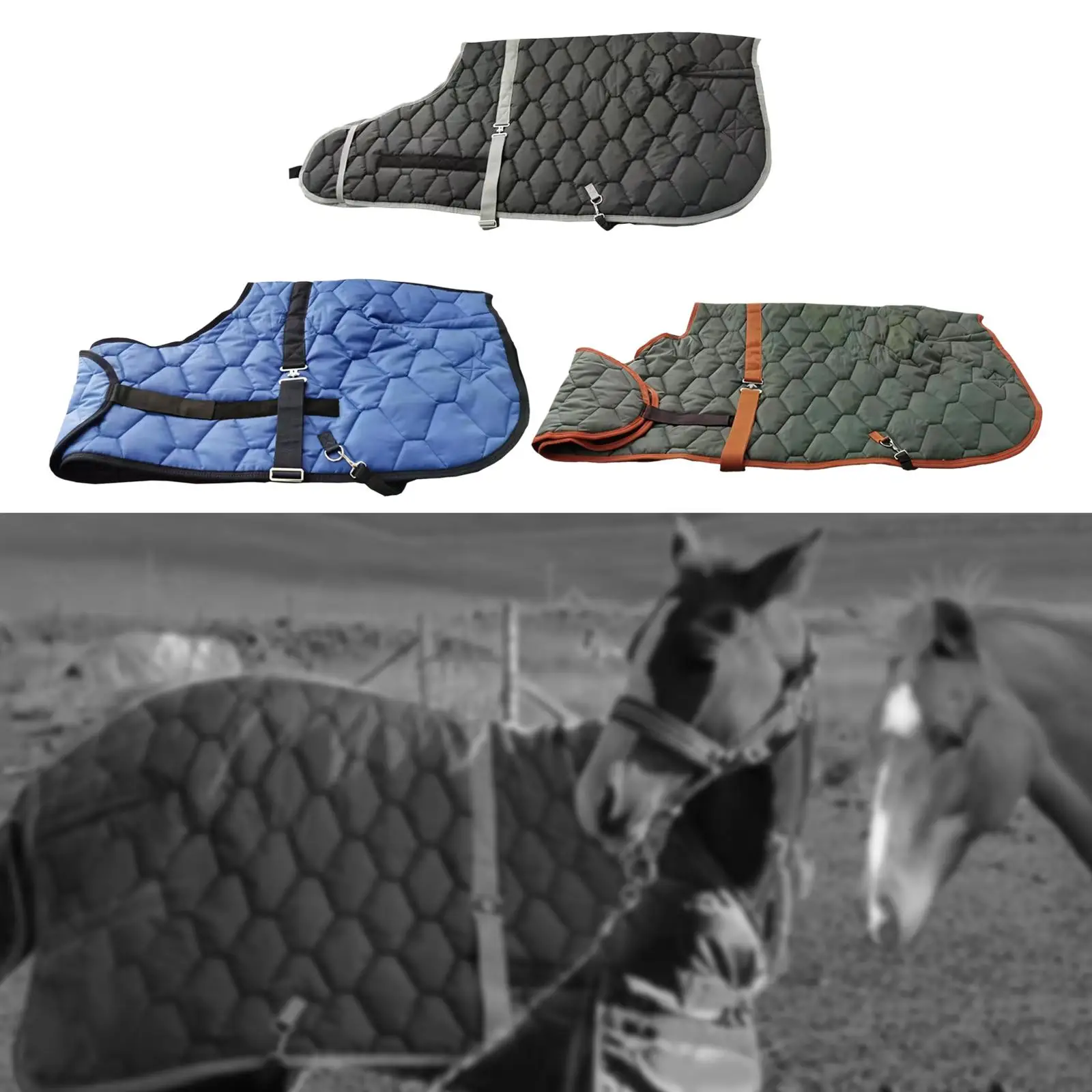 Horse Blanket Horse Clothing Tear Resistant Waterproof Horse Care Sheet Turnout Sheet Clothes for Transport Farm Pasture Stable
