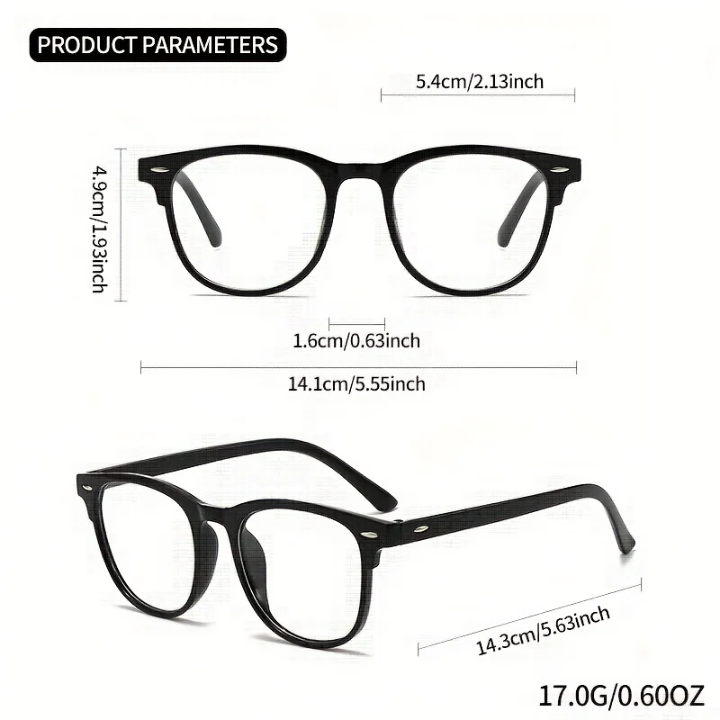 Classic Unisex Retro Fashion Glasses with Transparent Lenses