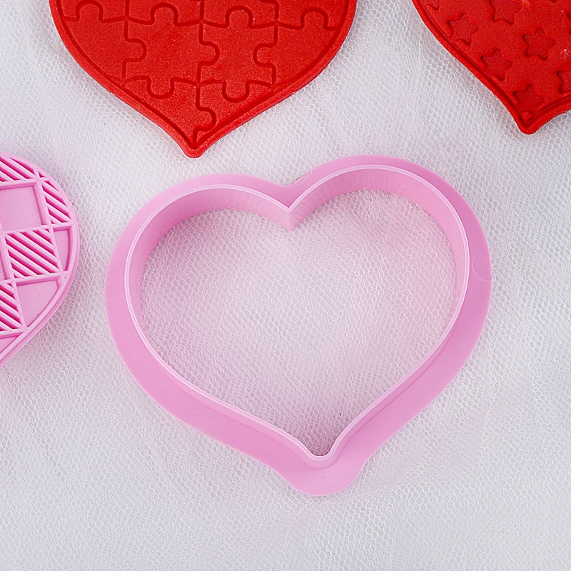 Heart Shape Stamp Polymer Clay Cutting Mold Valentine's Day Rose Pattern Embossing Texture Decoration 6pcs Pottery Tools polymer clay tools clay sculpting tools pottery sculpting tools clay craft tool