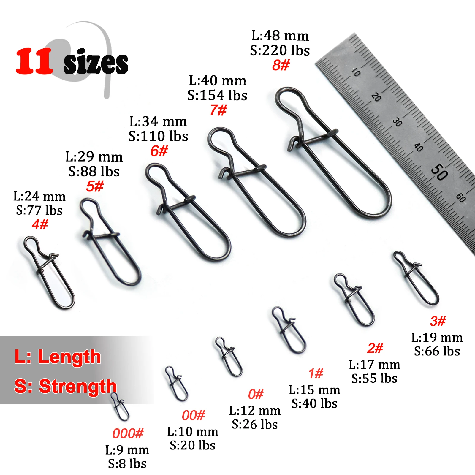 Fishing Snaps Fast Lock Clips Stainless Steel Fishing Connector Tackle –  9km-dwlife