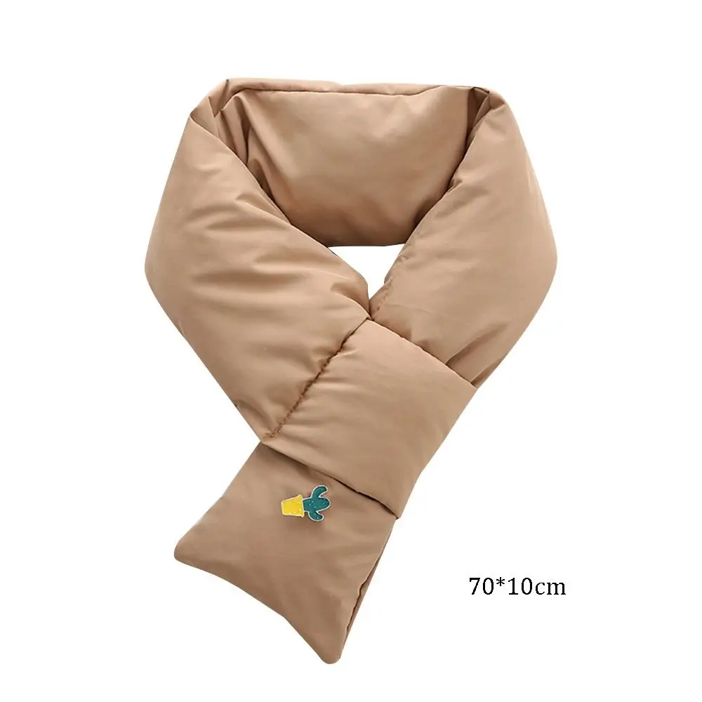 Bib Baby Thermal Neck Warmer Windproof Thickened Boys Girls Down Scarf Snap Fastener Neckerchief Snood Cowl Tube Autumn Winter