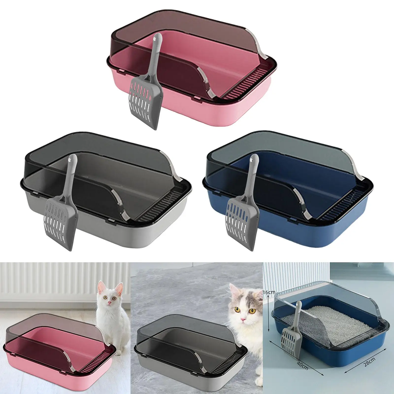 Portable Cat Litter Box with Detachable Design for Simple Cleaning
