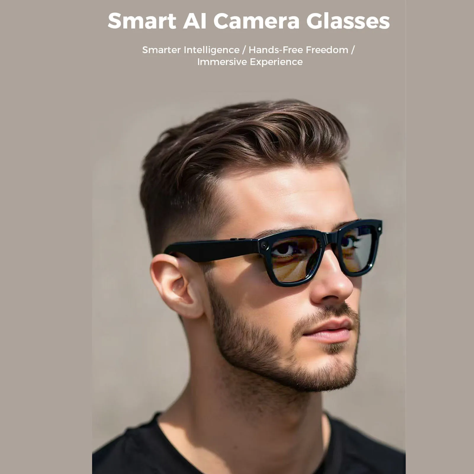 Smart Camera Glasses 5MP 1080P HD Camera 26 Languages Translation Music Playback Phone Calls AI Smart Glasses Bluetooth Glasses